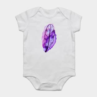 Purple Watercolor Feather Baby Bodysuit